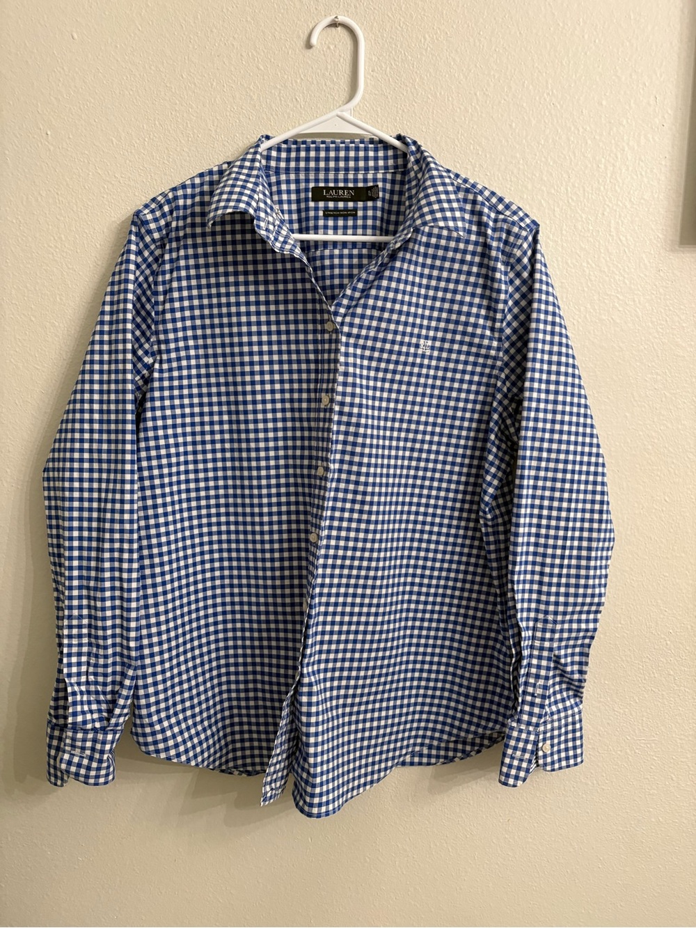Lauren Ralph Lauren LRL Women's
Button Up Shirt XL Cotton Gingham Blue White